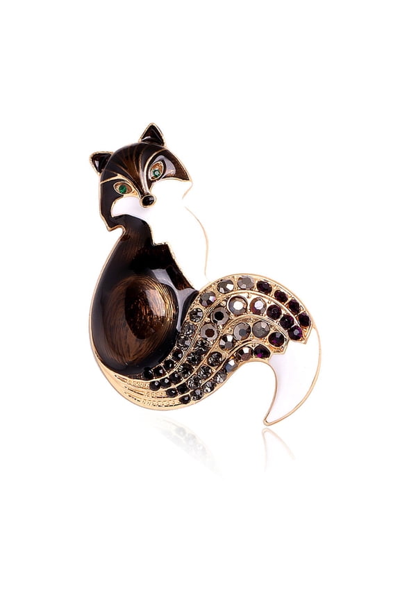 Decorative Foxes Pin Accessories Rhinestones Brooch for Women and Lovers