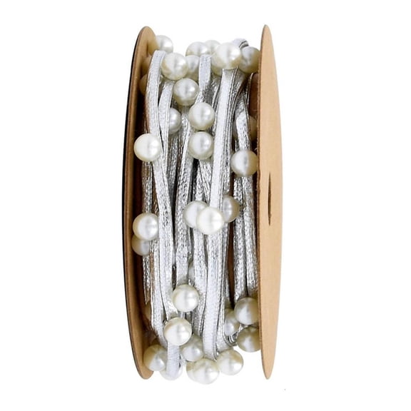 WINDLAND Stylish and Versatile Bead Ribbon Christmas Beads Ribbon Perfect for Weddings, Scrapbooking, and Centerpieces Rope