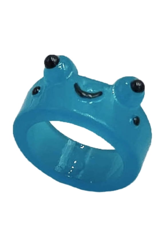 Colorful Luminous Frogs Ring for Women Cute Funny Cartoon Aesthetic Glow In The Dark Rings Summer Jewelry Gift