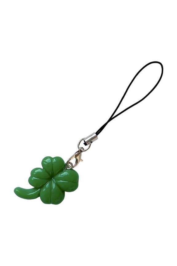 Fashion Four Leaf Grass Charm Pendant Chain Keychain Decoration for Key Bag