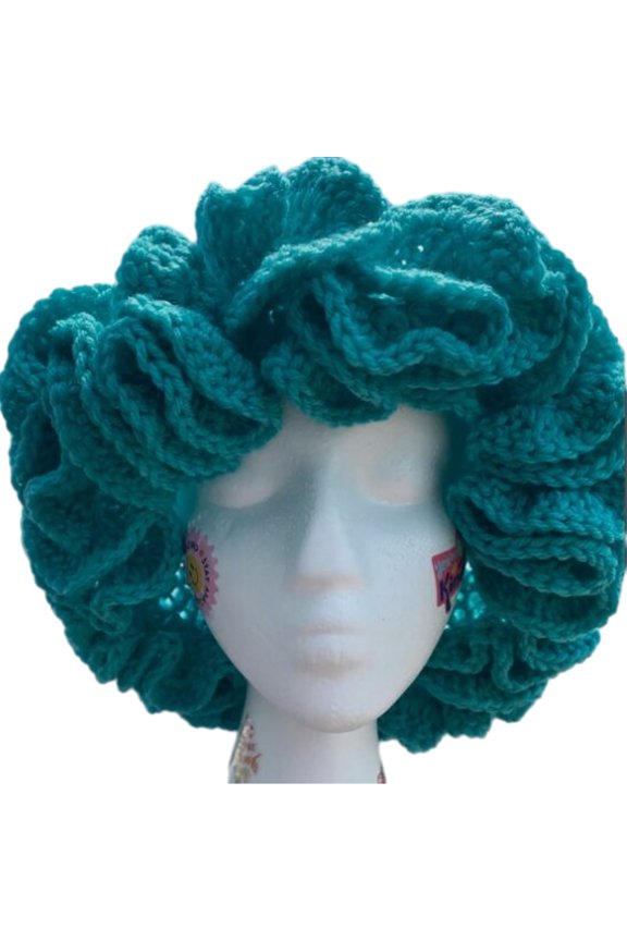 Sweet Girls Crochet Ruffled Brim Bucket Hat Cute Ladies Fisherman Hat Exaggerated Style Teens Winter Windproof Hat