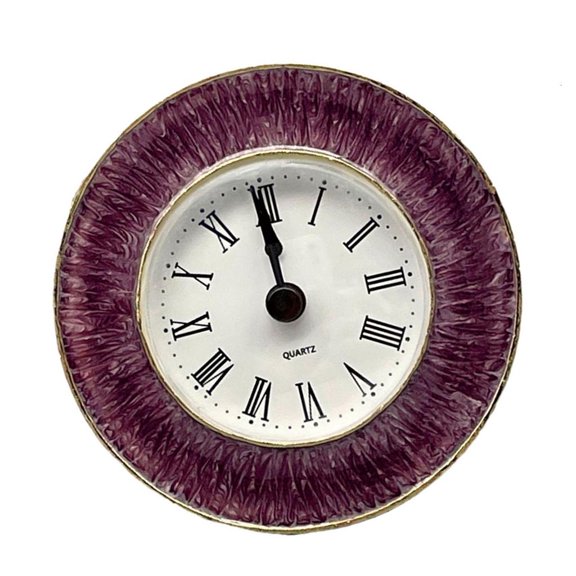 WINDLAND Table Clock Decorative Enamel Desk Clock Vintage European Pattern Small Clock