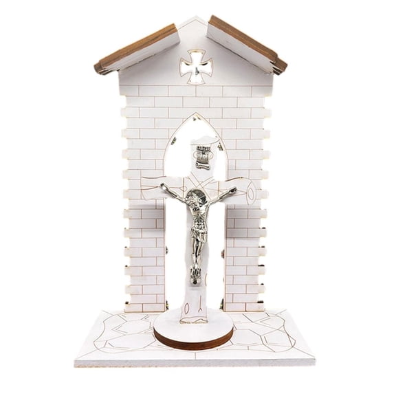 WINDLAND Tabletop Crucifix Figurine for Christmas Party Religious Gift Cross Statue Decor