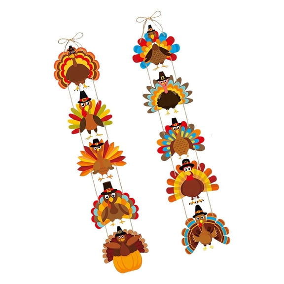 WINDLAND Thanksgiving Door Hanging Turkey Set for Wall or Entry Display