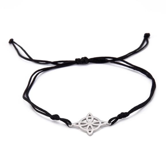 WINDLAND Titanium Steel Witch Knot Bracelet for Women Men Adjustable Lucky Red Rope String Bracelets Jewelry Christmas Gift