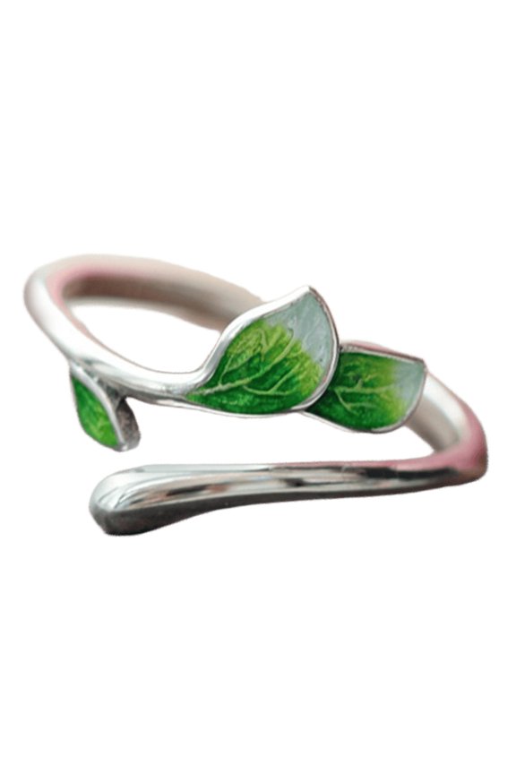 Tree Leaf Shape Dating Rings Adjustable Finger Opening Rings Finger Jewelry