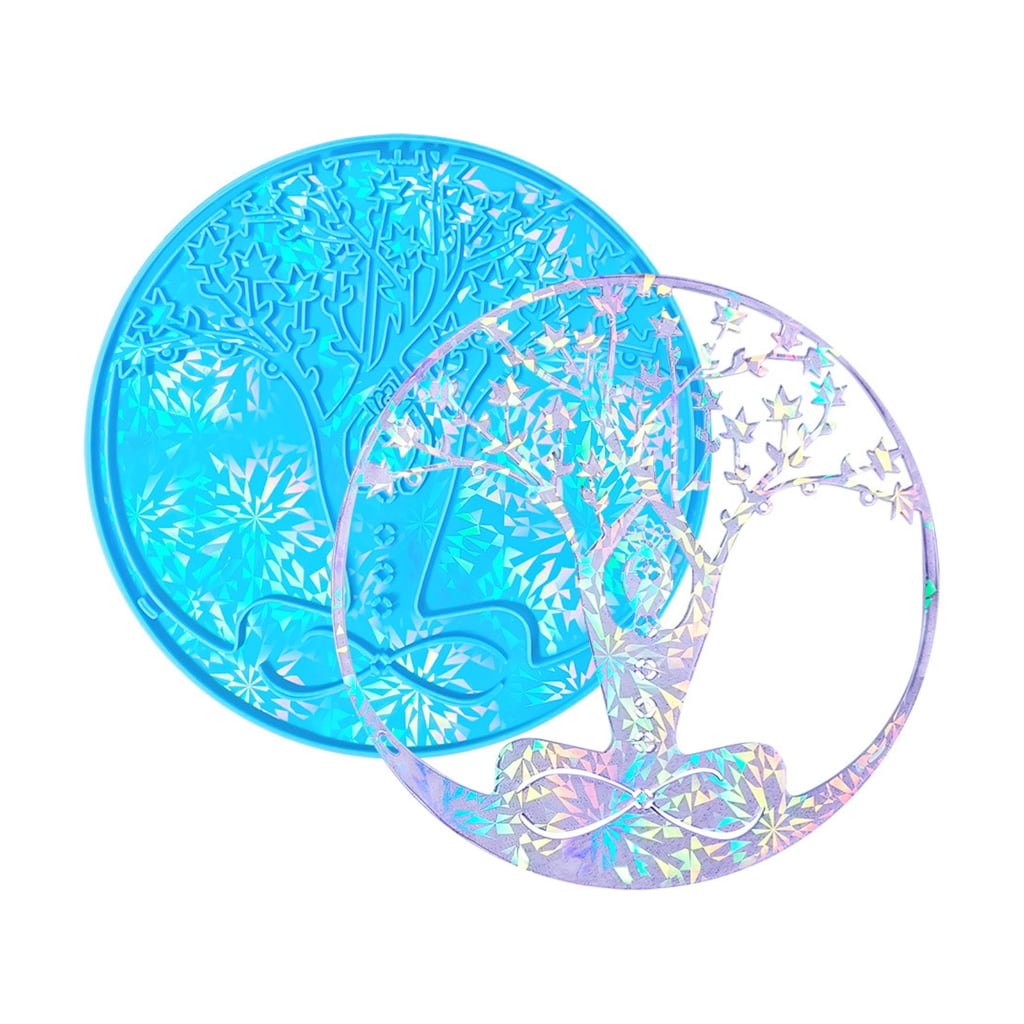 WINDLAND Tree Life Wall Decoration Mold Holographic Crystal Epoxy Resin Molds Wall Hanging Silicone Mould DIY Craft Casting Tool