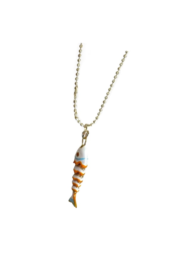 Trendy Sea Inspired Jewelry Fish Charm Necklace 6 Color Copper Collarbone Chain