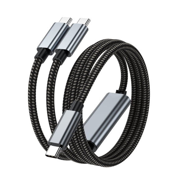 WINDLAND Twin Port Charging Cable USB C 100W Braideds Multiple Device for Laptop Phones