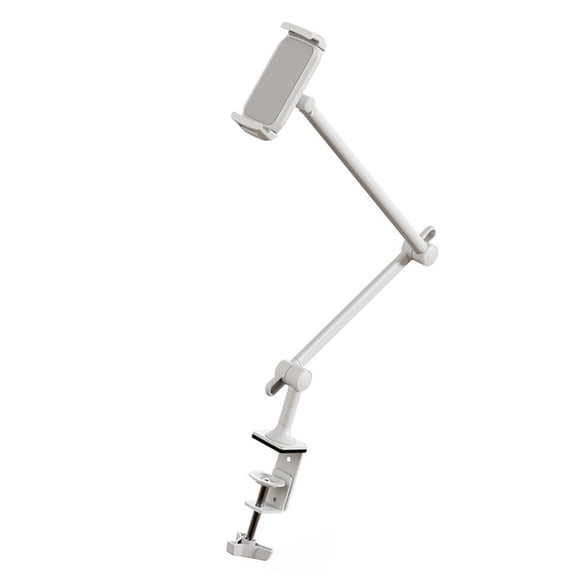 WINDLAND Two Arm Adjustable Height Tablets Clamp Holder Mount Fit 10-75mm Table Top