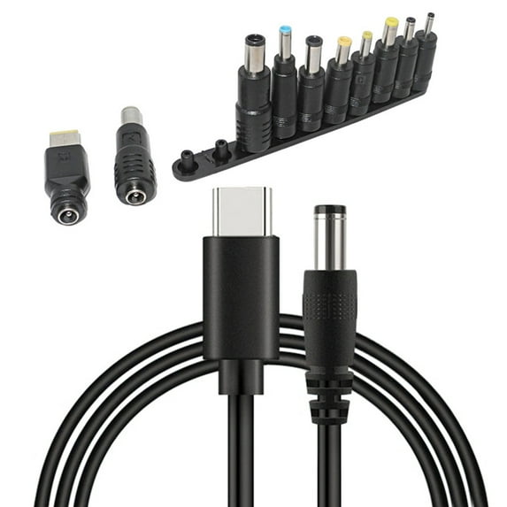 WINDLAND Type-C to DC18.5-20V Converter Power Cable + 10 Connectors Adapter USB C toDC