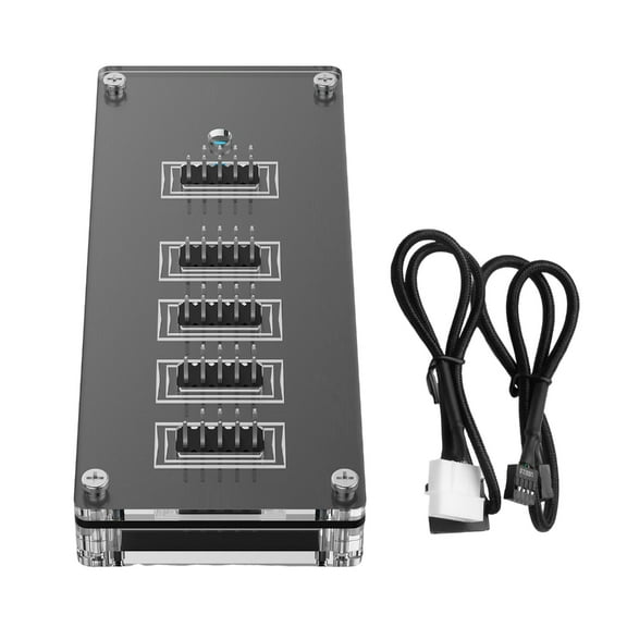 WINDLAND 9Pin USB HUBs Connectors USB Splitter 1 to 4 USB2.0 9Pin Header Board + 50cm Cable for Water Cooling for LED Fan