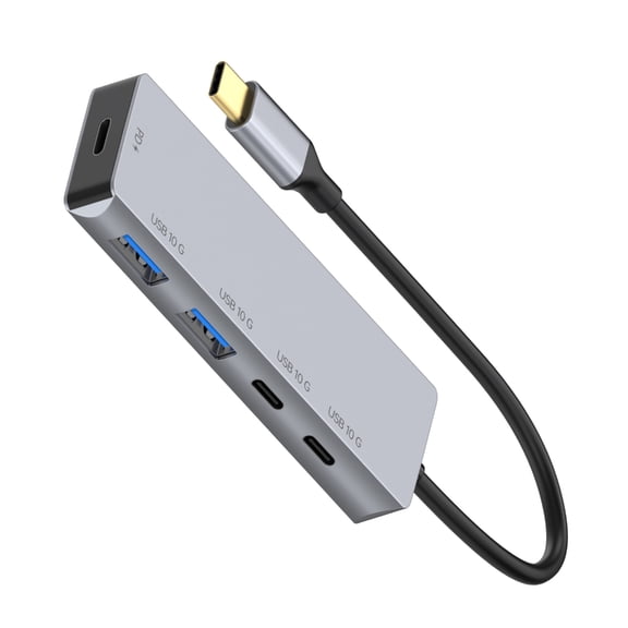 WINDLAND USB C Expansion Hubs 4 Port 10Gbps Transfer Rate PD100W Chargers For Laptop Tablets