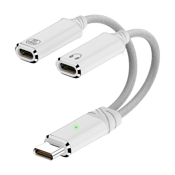 WINDLAND USB C Splitter Wire 1 to 2 Headphone Charging Adapter Cable Cord 2 in 1 Designs
