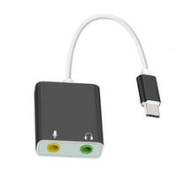 WINDLAND USB External Stereo Sound Card with 3.5mm Headphone Microphones Jacks for Win