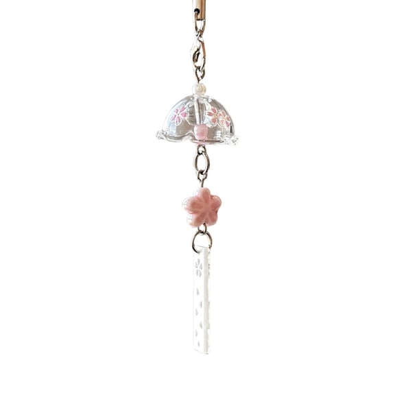 WINDLAND Beautifully Crafted Bead Keychain Featuring Cherry Blossoms Design for Women