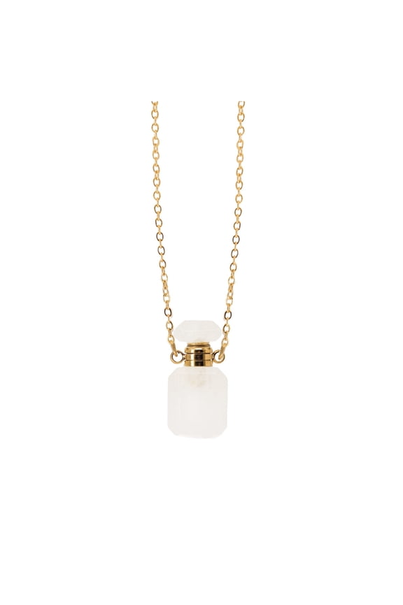 Unique Crystal Perfume Flask Necklace Pendant Adjustable Length Clavicle Chain