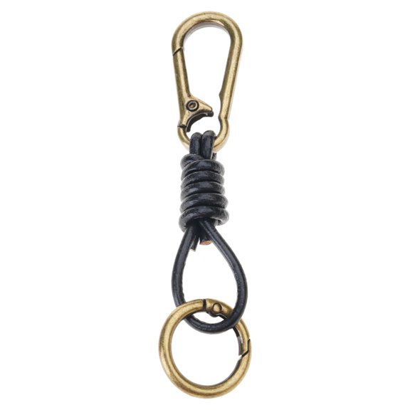 WINDLAND Men Keychain Vintage Rope Key Ornament Alloy Texture Bag Pendant