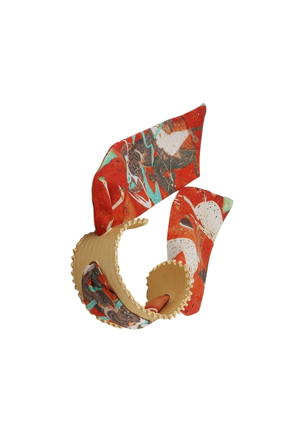 Unique Open Cuff Adjustable Wrist Size Bangle Hollowed out Silk Scarf Opening Bracelet Stylish Woman Jewelry Accessory