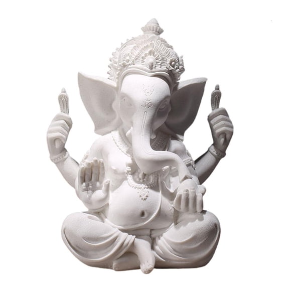 WINDLAND Unique Sandstone Elephant Ganeshas Statue for Spiritual Ambiances