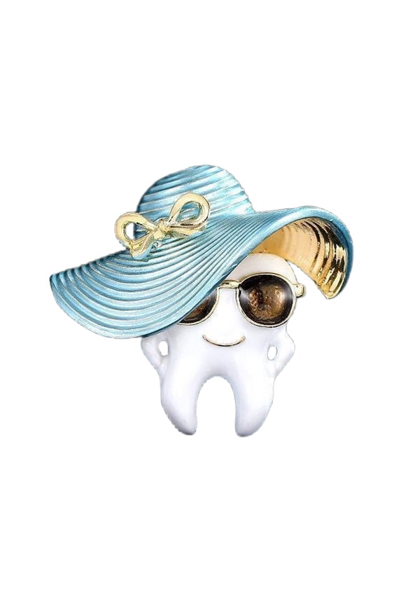 Unique Tooth Shaped Alloy Pin Quirky Oil Drip Design Compact Fashion Accessory