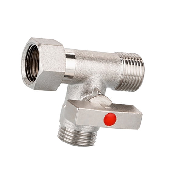 WINDLAND Universal Brass Angle Stop Valves Efficient Brass T Adapter Valves Water Splitter Connect for Handheld Bidet Glass Rinser