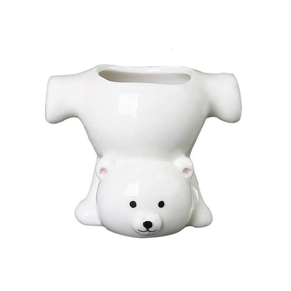 WINDLAND Upside Down Bear Ceramic Pot Plant Container Decorative Gardening Accessory