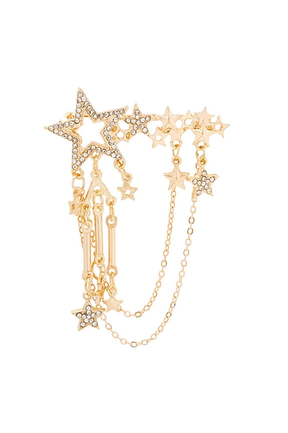 Versatile Crystals Embellished Star Brooch Suitable for Casual or Formal Wear