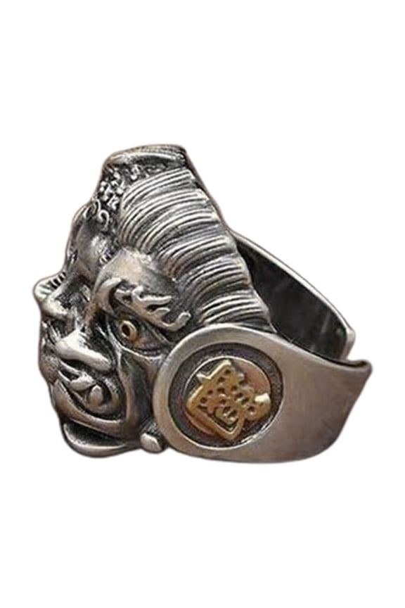 Chinese Buddhsa Buddhism Demons Rings God or Evil Adjustable Rings Accessories