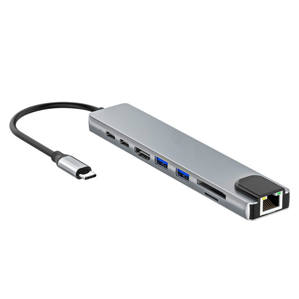 WINDLAND Versatilitys USB C Docking Stations USB C to HDMIs Adapter with 4K HDMIs and TF Slots Compatible for Various Devices