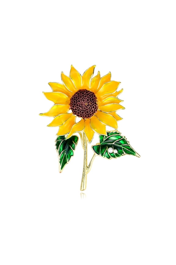 Vibrant Sunflower Alloy Brooch Lightweight Design Perfect For Everyday Wear