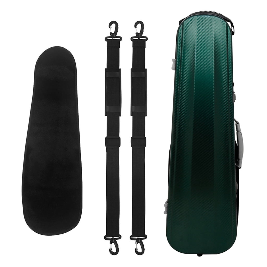 WINDLAND Violin Hard Case Adjustable Size Carbon Fiber Texture with Accessory Pocket