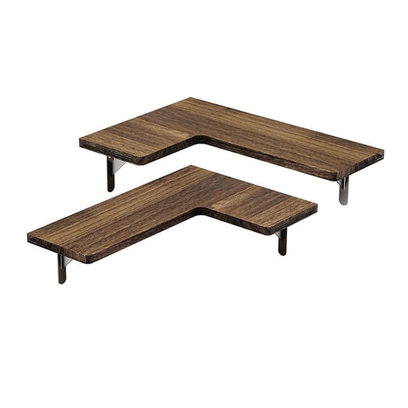 WINDLAND Wall Mounted Wood Corner Shelf Stylish Wall Corner Shelving Holder Effective Wood Floating Storage Holder Rack