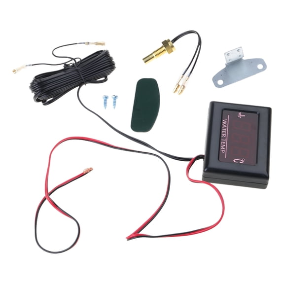 WINDLAND Digital Display Water Temp Gauge + Sensor for Head Plug 8mm 10mm 12mm 14mm 16mm