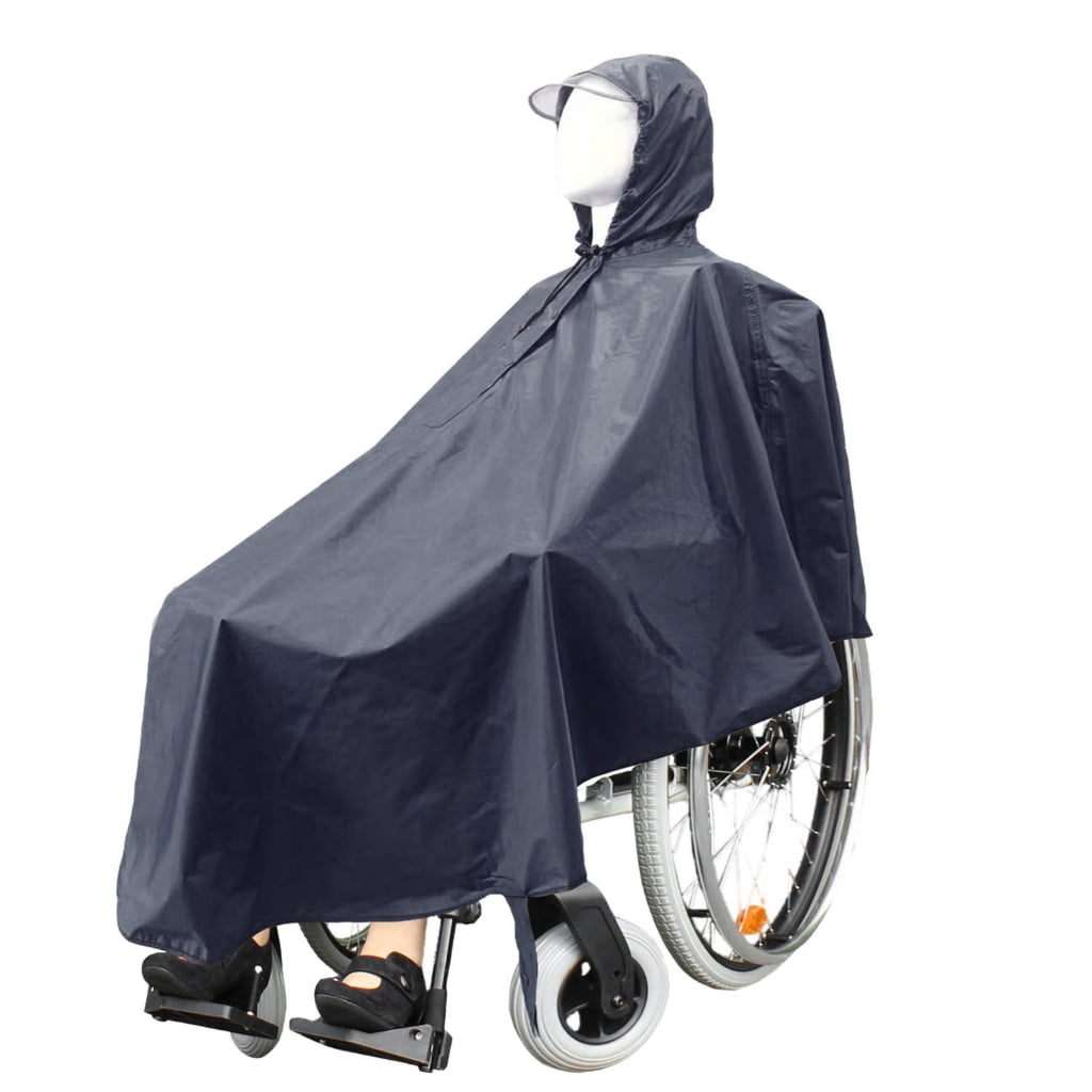 WINDLAND Waterproof Rain Poncho for Wheelchair Mobility Old Scooter Large Wind Proof Cape