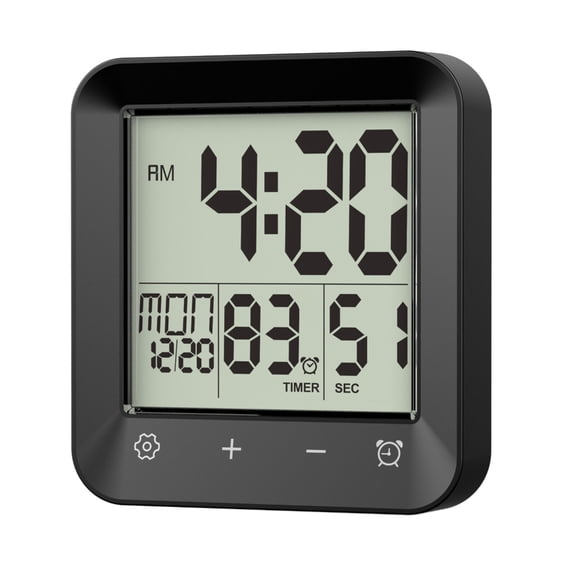 WINDLAND Waterproof Wall Clock Shower Timer Bathroom Alarm Clock Digital Shower Clock