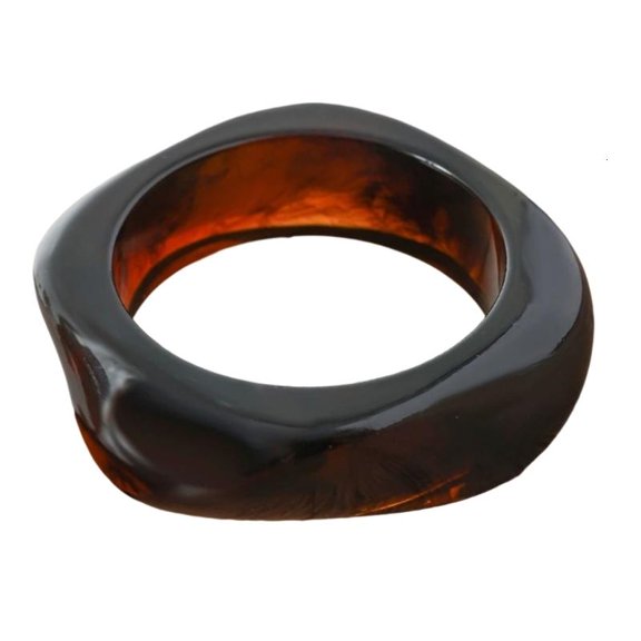 WINDLAND Wide Geometric Bangle Everyday Wear Bangle Opening Bangles Resin Texture