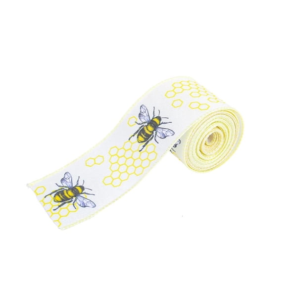 WINDLAND Wire Edged Ribbon Sunflowers Fabric Ribbon Decorative Ribbon Honeybees Ribbon