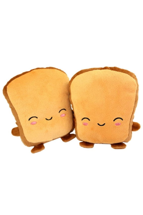 Women Cute Toast Bread Embroidery Face Hand Warmer USB Heating Half Finger Gloves Adjustable Winter Fingerless Mitens