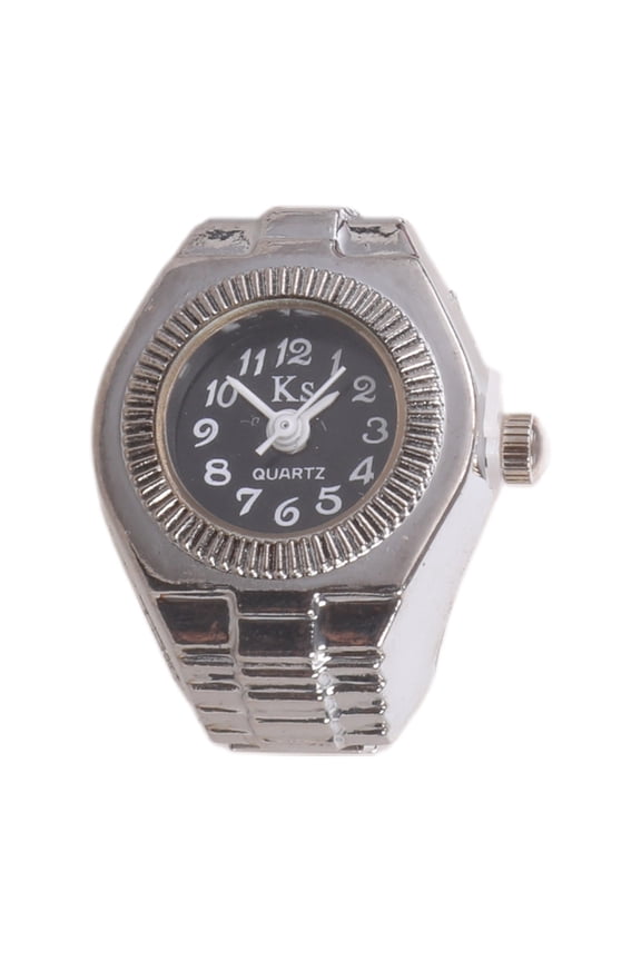 Unisex Finger Watch Ring Quartz Clock Ring Adjustable Finger Ring Elastic Strap