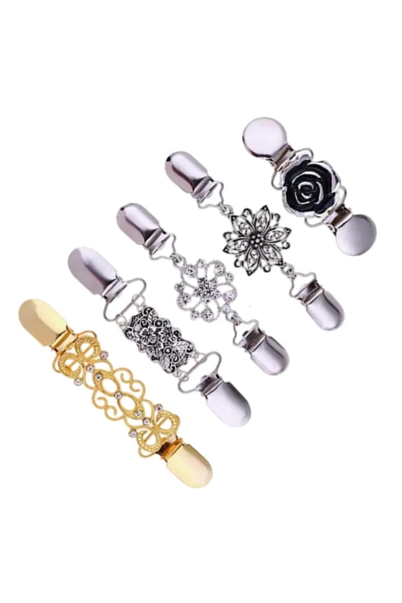 Women Sweater Clip Cardigan Shawl Brooch Pin Scarf Collar Clip on Safety Pin