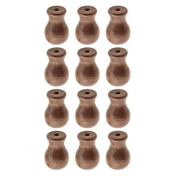 WINDLAND Wood Cord Pull End for Blinds 12 Pack Wood Cord Tassels Window Shade Rolling Curtain Wood Cord Knobs Pendants Drops