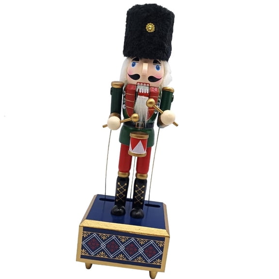 WINDLAND Wood Nutcrackers Music Box Featurings Detailed and Clear Sound Festival Tabletop Figurine