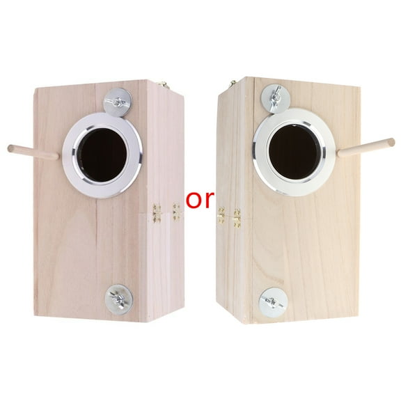 WINDLAND Wooden Bird Nesting Breeding Box House Parakeet Mating for Case with Clear Window for Cockatiel Finch Canaries Lovebird Parrotlet Conure Parrot Birdcage