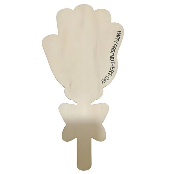 WINDLAND Wooden Hand Painted Flower For Mothers Day Craft Project Gift Handprint Art