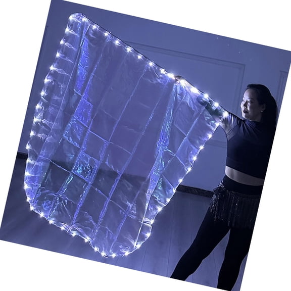 WINDLAND Worship Dance Flag with Extendable Poles Semi Circle Design LED Light Up Praise Banners for and Girl Performances