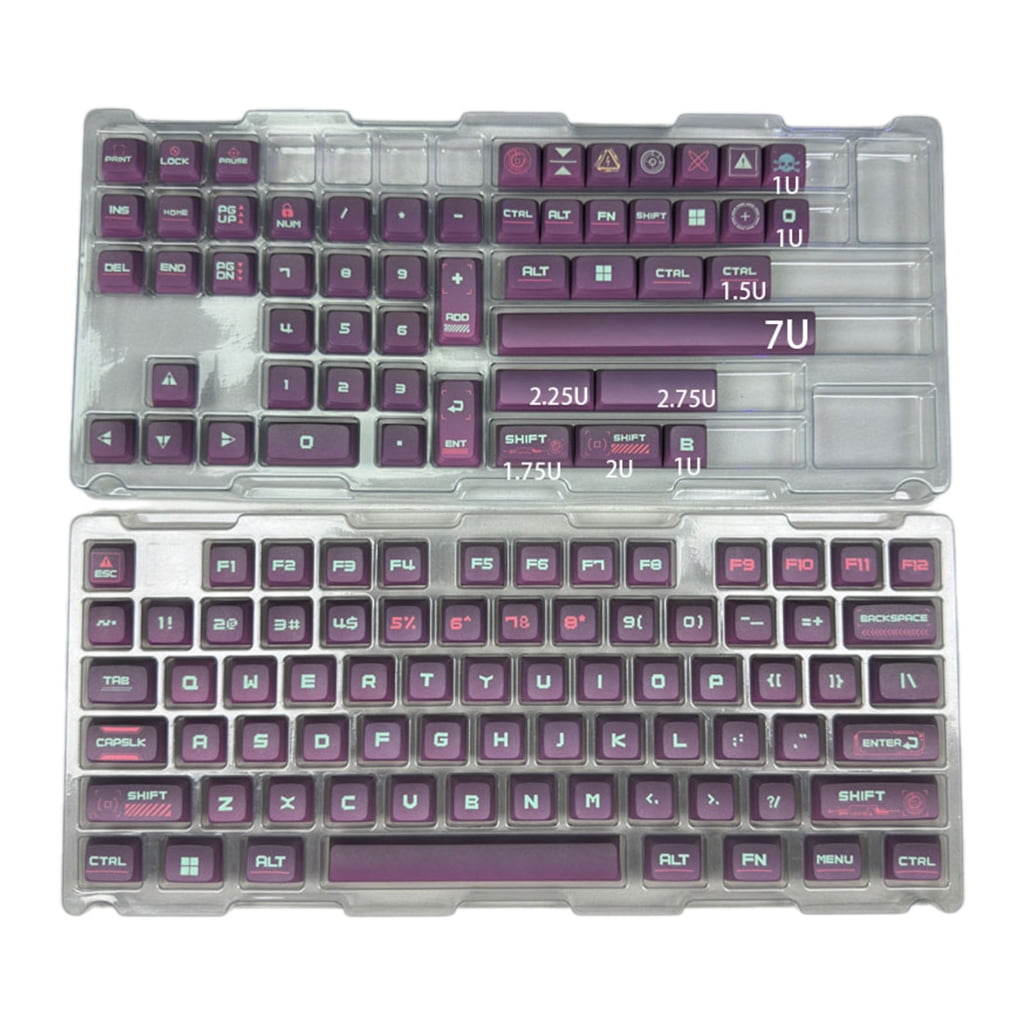 128PCS Keycap Cyber Type Gradually Change Keycaps Set Suitable for Mechanical Keyboards Decoration