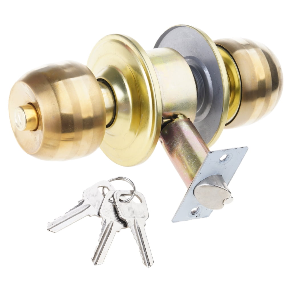 WINDLAND Zinc Alloy Round Door Knobs Knobset Entrance Lock Interior Door Handles