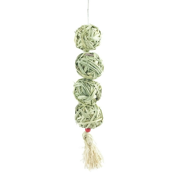 WINDLAND for Hay Grass Treat Bunny Chew Toys Natural Thatch Hanging Balls Toy for Rabbit Squirrel Ferret Small Pets Dental Care