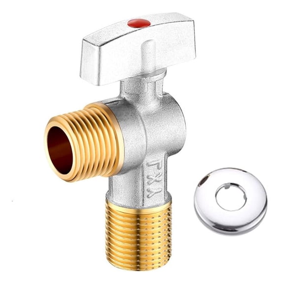 WINDLAND multifunction Brass Shutoff Angles Valves 1/2" Inlet/Outlet Angles Stop Valves Upgrades for Kitchen & Bathroom Installations